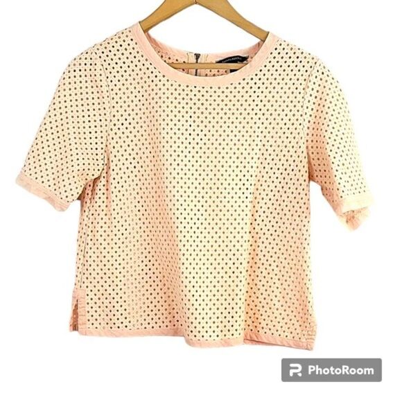 Banana Republic | Laser Cut Blouse in Dusty Pink- Size Small - Picture 1 of 8